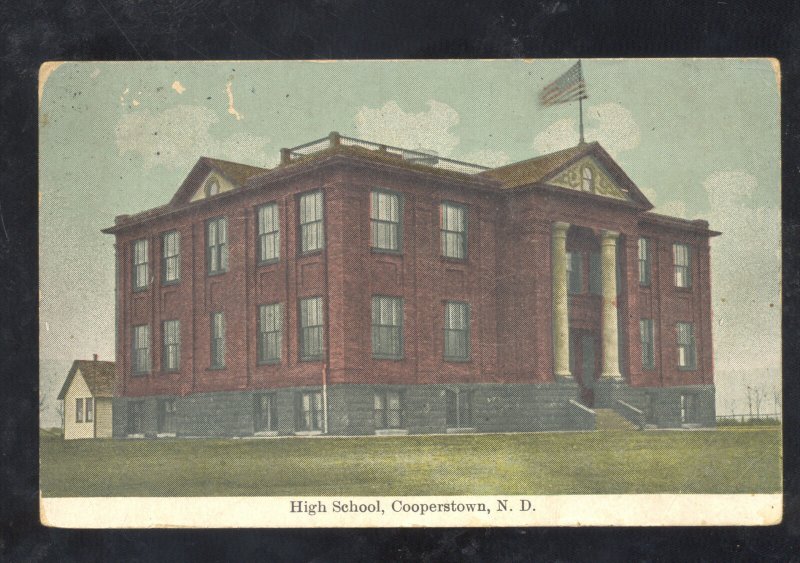 Cooperstown North Dakota High School Building Vintage Postcard ND 1911