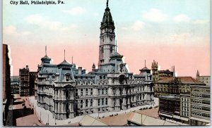 VINTAGE POSTCARD VIEW OF CITY HALL PHILADELPHIA 1910s