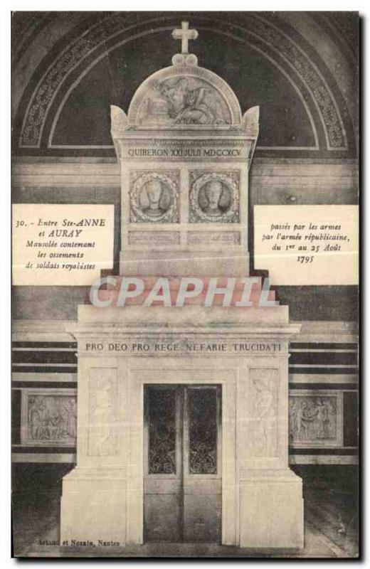Postcard From Old St. Anne and Auray Mausoleum containing the bones of Royali...