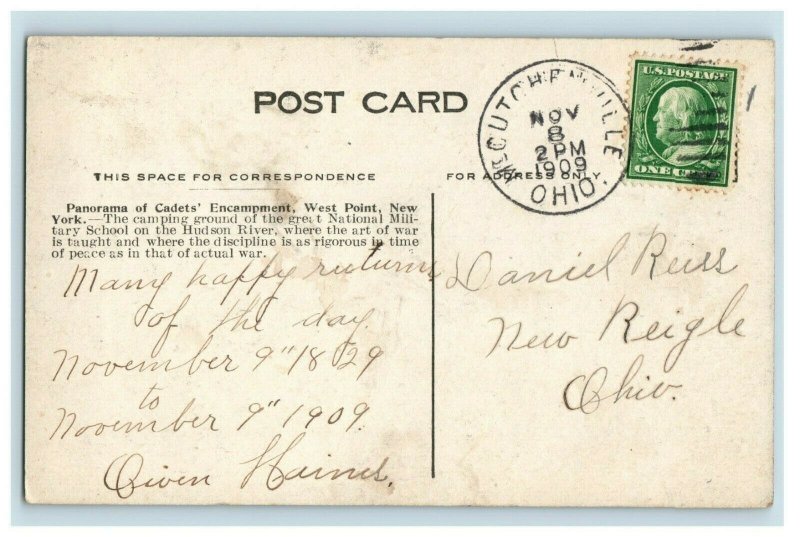 c. 1910 West Point Cadets Encampment NY Hand Colored Postcard P56 