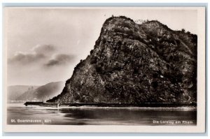 c1950's The Loreley On The Rhine Sankt Goarshausen Germany RPPC Photo Postcard 