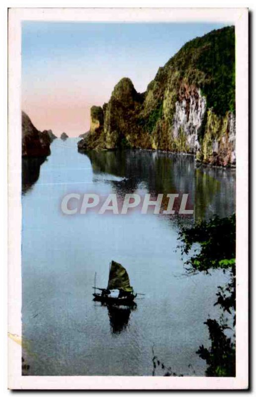 Postcard Old North Vietnam Halong Bay View from the cave of surprise