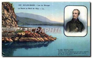 Old Postcard Aix Les Bains Lake Bourget Road at Edge of L & # 39Eau Lamartine