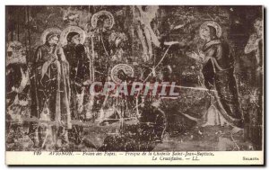 Old Postcard Avignon Popes' Palace fresco of St. John the Baptist Chapeile Cr...