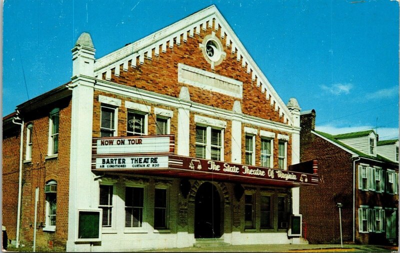 Barter Theatre Abingdon Virginia VA Postcard VTG UNP WOB Note Dexter Vintage 