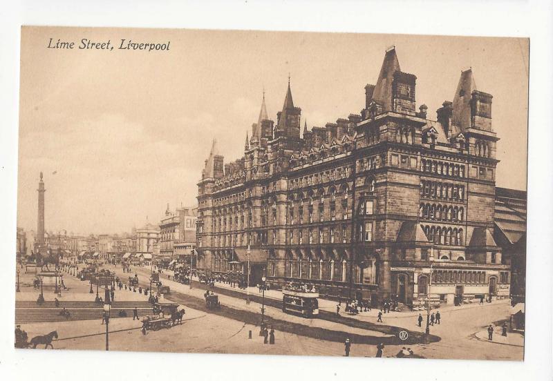 UK England Liverpool Lime Street North Western Railway Hotel Postcard Vintage