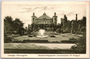 VINTAGE POSTCARD THE MANICURED PALM GARDENS AT LEIPZIG GERMANY c. 1920