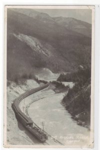 Railroad Train Kicking Horse Canyon British Columbia Canada Real Photo postcard