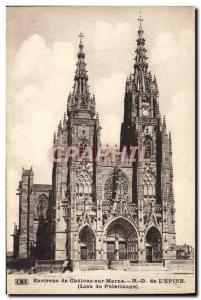 Old Postcard Around Chalons Sur Marne ND the & # 39Epine Place of Pilgrimage