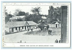 1912 Inside The Gates Of Middlebury Fair Vermont VT Advertising Postcard 