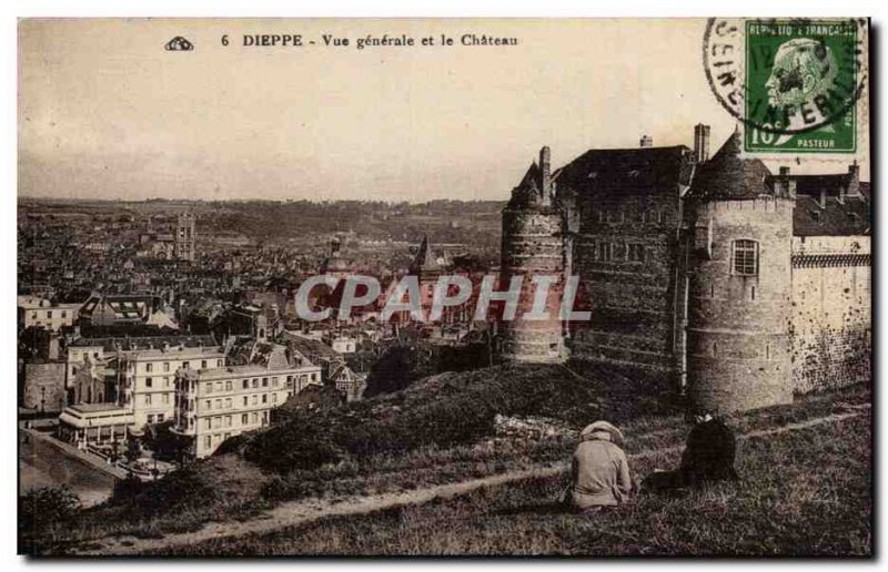 Old Postcard Dieppe General view and castle