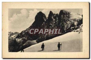 Old Postcard The three peaks of Belledonne