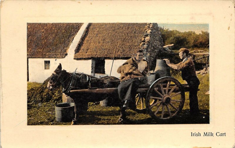 IRELAND Irish Milk Cart 1911 Postcard Blanchester Ohio Cancel 