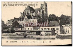 Old Postcard Prefecture and the Quays The Cathedral Auxerre