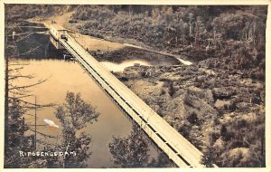 Ripogenus Dam ME View in 1927 Real Photo Postcard