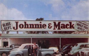 Miami Florida Johnnie and Mack Auto Glass Shop Vintage Postcard AA110002