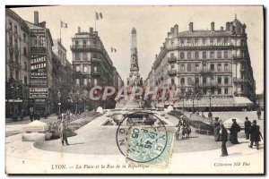 Postcard Old Lyon Place and Rue de la Republique