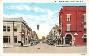 Morganton North Carolina Union Street Vintage Postcard AA24319