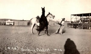 RPPC Real Photo Postcard - Bucking Contest #13