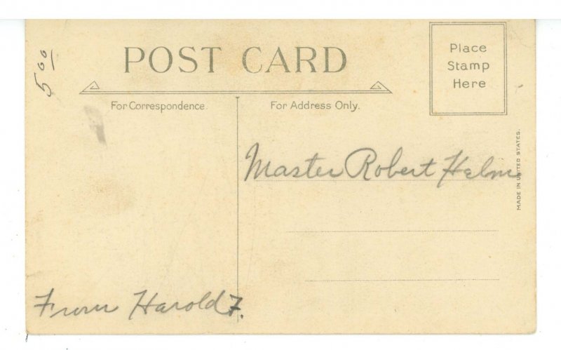 Greeting - Christmas. Santa Claus, Red Suit ca 1912 (stain)