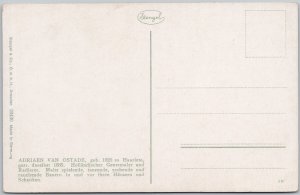 Vintage Adriaen van Ostade 'Der Spielmann' Lithograph Postcard 1620 Art H81