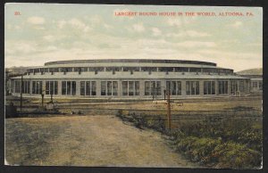 Largest Railroad Round House In The World Altoona Pennsylvania Used c1909