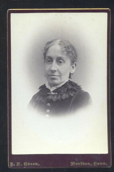 MERIDAN CONNECTICUT CT REAL PHOTO MOUNTED PHOTOGRAPH 1890's WOMAN GIRL