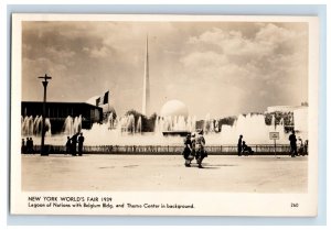 1939 New York Worlds Fair Lagoon Of Nations Belgium Ave, Postcard F125E