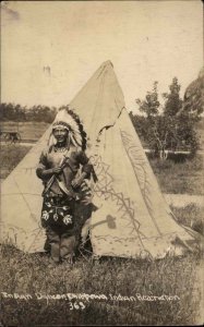 Chippewa Native American Indian Dancer Teepee Hatchet Eagle River WI Cancel