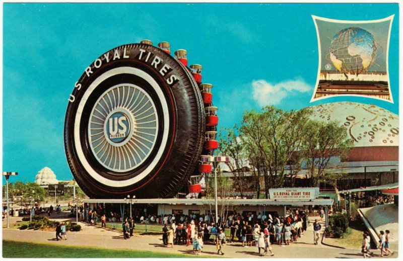 US Royal Tires Uniroyal Giant Tire Ferris Wheel New York World's Fair Postcard