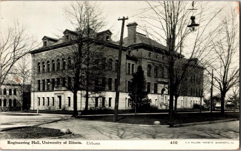 Engineering Hall, University of Illinois Urbana Vintage Postcard M12