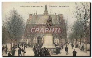 Old Postcard Paris mairle the 11th Statue of Ledru Rollin