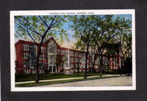 MI Jackson High School Jackson Michigan Linen Postcard