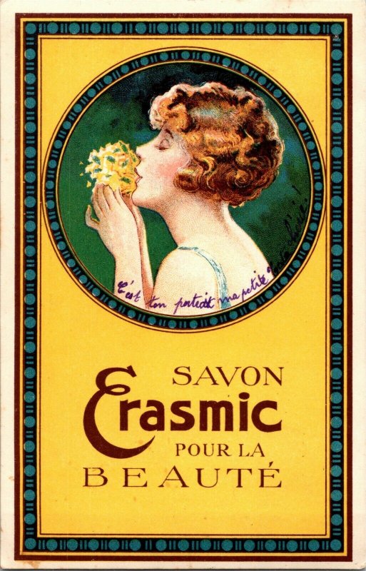 1906 Advertising Card Postcard Savon Erasmic Pour La Beaute 
