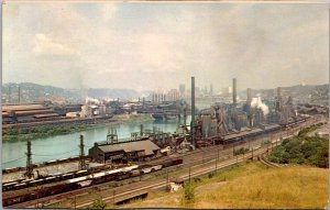 View of Jones & Laughlin Steel Mill, Aliquippa PA Vintage Postcard Y73