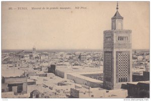 TUNIS, Tunisia, Africa, 1900-1910's; Minaret De La Grande Mosquee