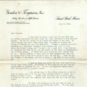 1930 Gordon & Ferguson Letterhead Letter Telegraph St Paul La Crosse Red Wing R2