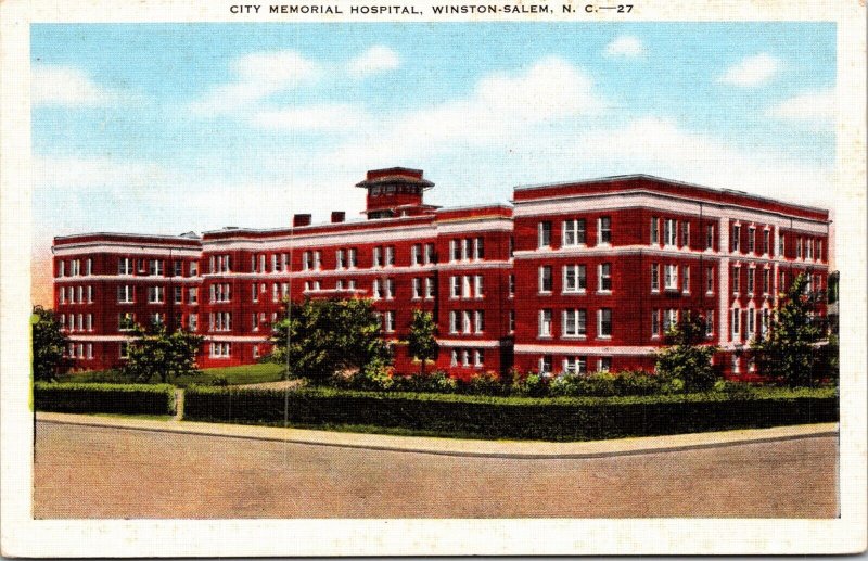 City Memorial Hospital Winston-Salem North Carolina Postcard
