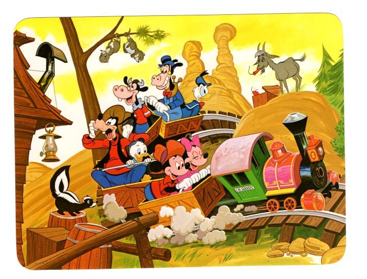 Runaway Thrills, Mickey Mouse etc., Disney Cartoon, Large 5 X 7 inch Postcard