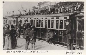 The First Victorian Train at Chesham Station Real Photo Postcard