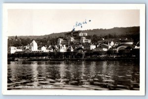 Haute-Savoie France Postcard Evian Les Bains Lake View c1930's RPPC Photo