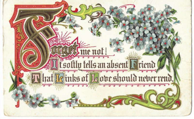 Postcard 1907 Hand Painted Rare Stamp Shakespearean Phrase