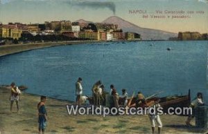 Via Caracciolo con Vista del Vesuvio e Pescatori Napoli, Italy Unused 