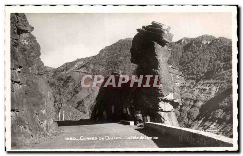 Old Postcard Daluis Gorges De La Tete de Femme