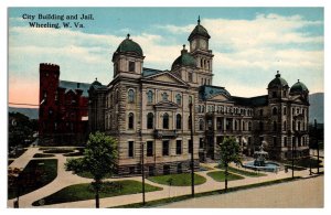 Antique City Building and Jail, Wheeling, WV Postcard