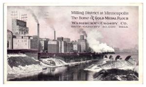 1920 Minneapolis Milling District, Gold Medal Flour, Washburn-Crosby Co Postcard