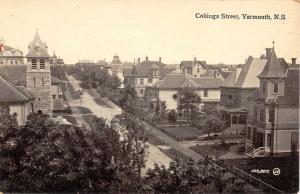 Yarmouth Nova Scotia Collings Street Scene Antique Postcard K61344