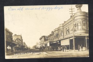 HOLLYWOOD CALIFORNIA DOWNTOWN STREET SCENE OLD CARS VINTAGE POSTCARD