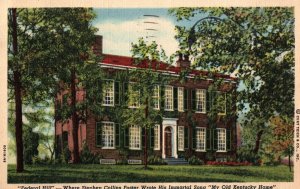 VINTAGE POSTCARD FEDERAL HILL MY OLD KENTUCKY HOME BARDSTOWN KENTUCKY LINEN