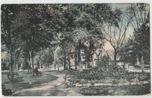 c1910 ELIZABETH? New Jersey NJ Postcard Park Homes Bench